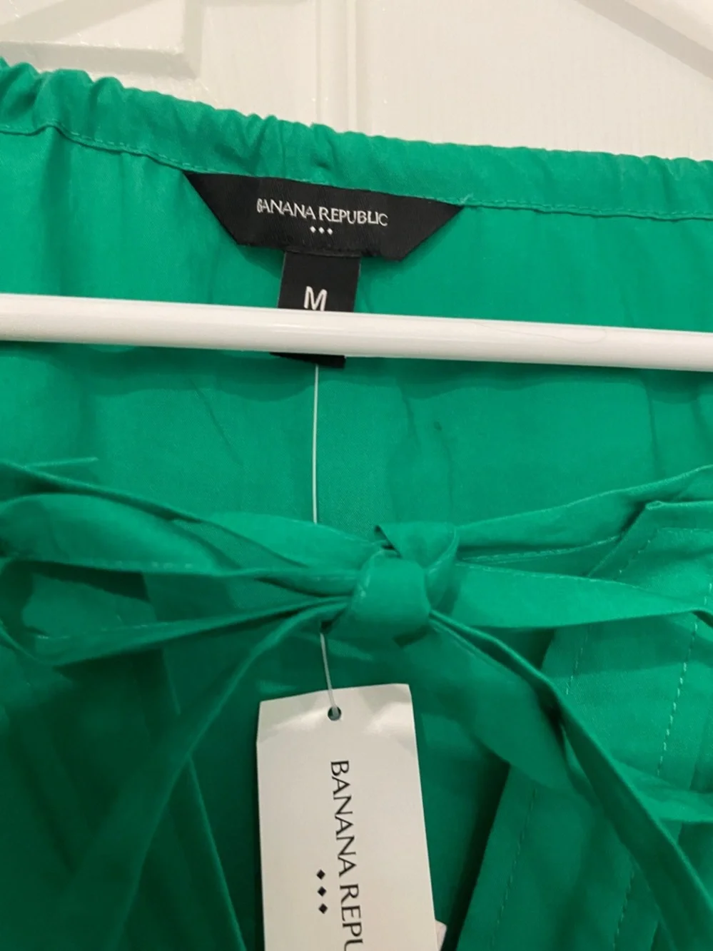 Banana Republic Factory Emerald Poplin Green Tie-Front Tunic in Med nwt